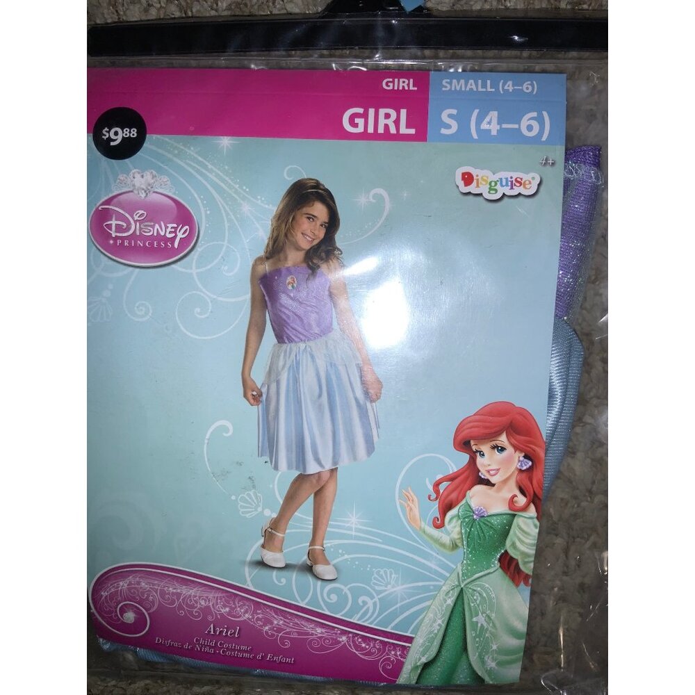 Princess Ariel Dress Halloween Costume Dress-up Play  Size Girls 4-6 Disney